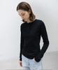 INSILENCE WOMEN W Rib Henley Neck Long Sleeve Black