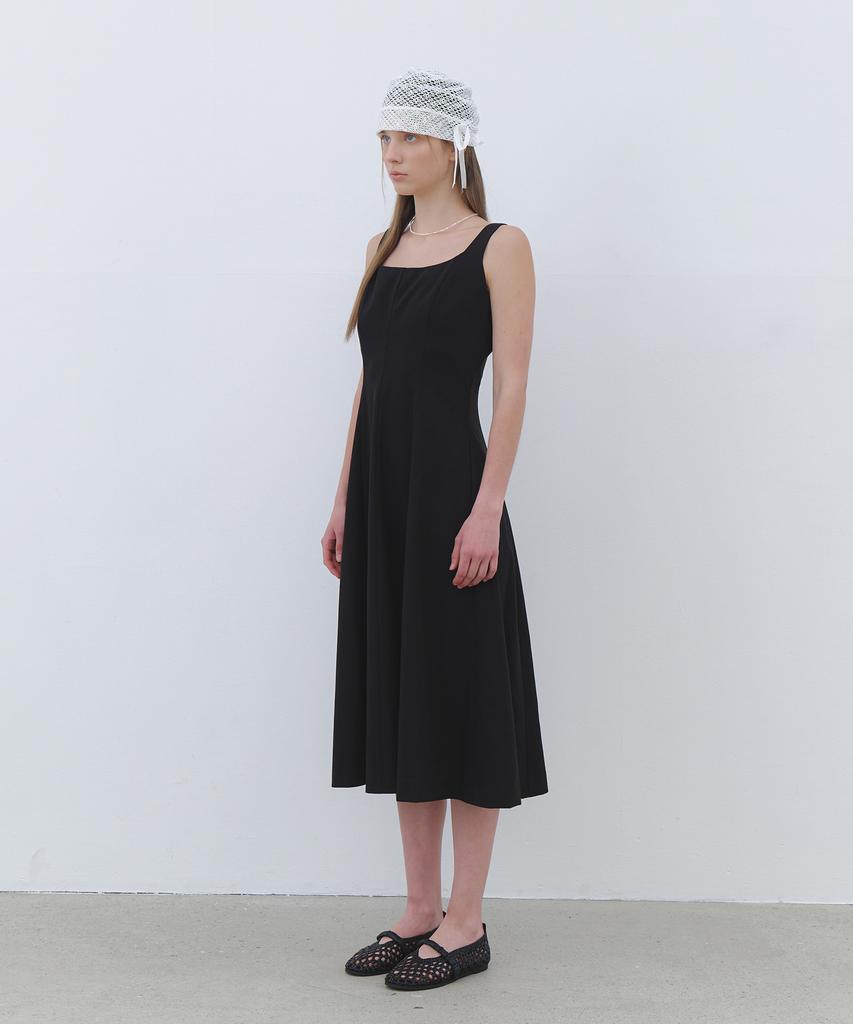 Cluny Modern Bustier Long Sleeveless Dress - Black