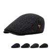 Men's Forward Hat Autumn and Winter Fleece Warm Beret Casual Fashion Cap British Newsboy Hat