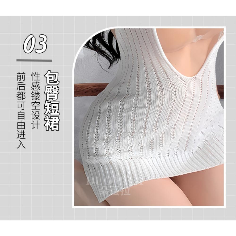 Sexy Sexy Sweater Open Chest Loose Knitted Sweater Uniform Temptation Pure Backless High Neck Sleeveless Sweater