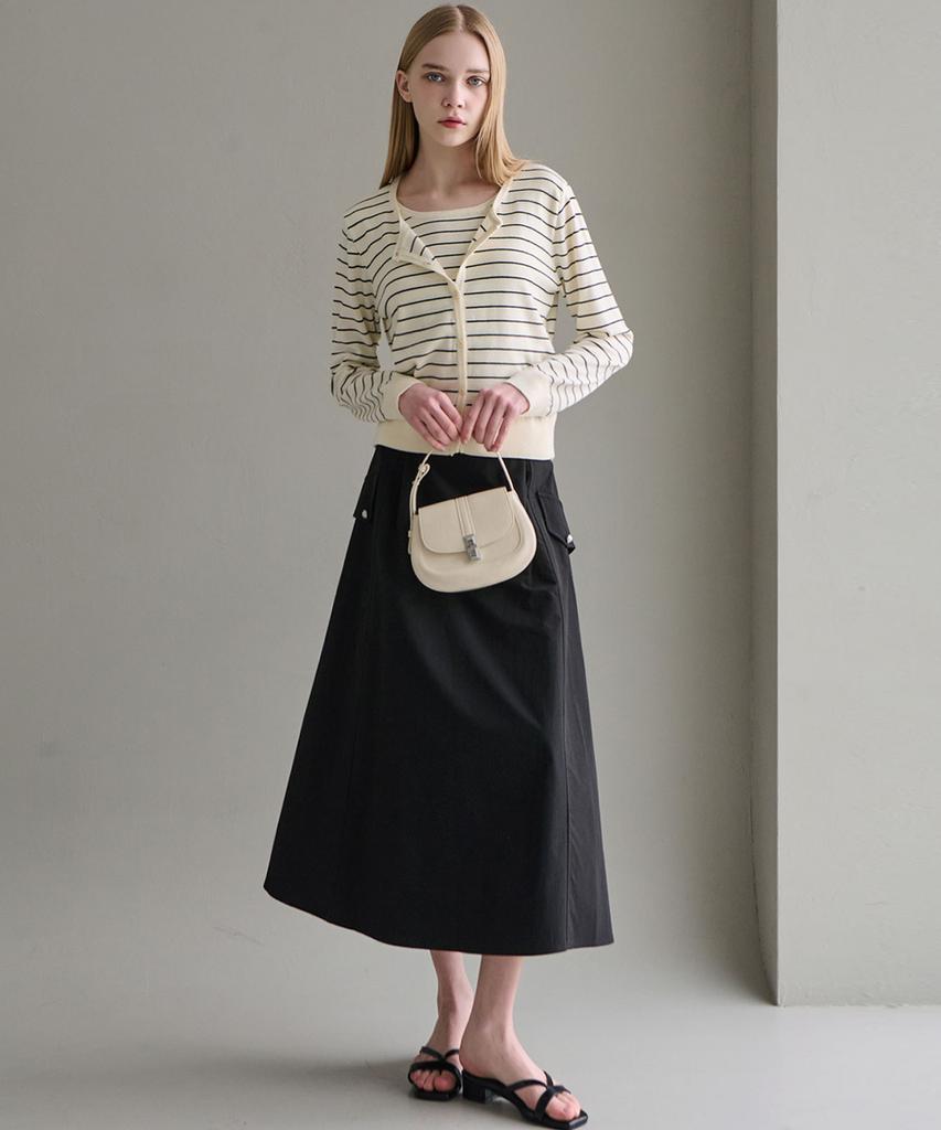 Lucida Rustling Pocket A-Line Skirt_2 Colors