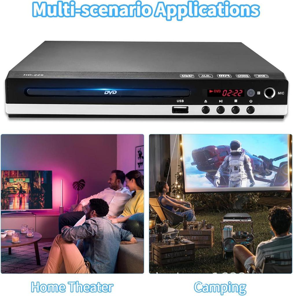 High-Definition Household DVD/EVD Player with VCD and Mini CD Support for Kids