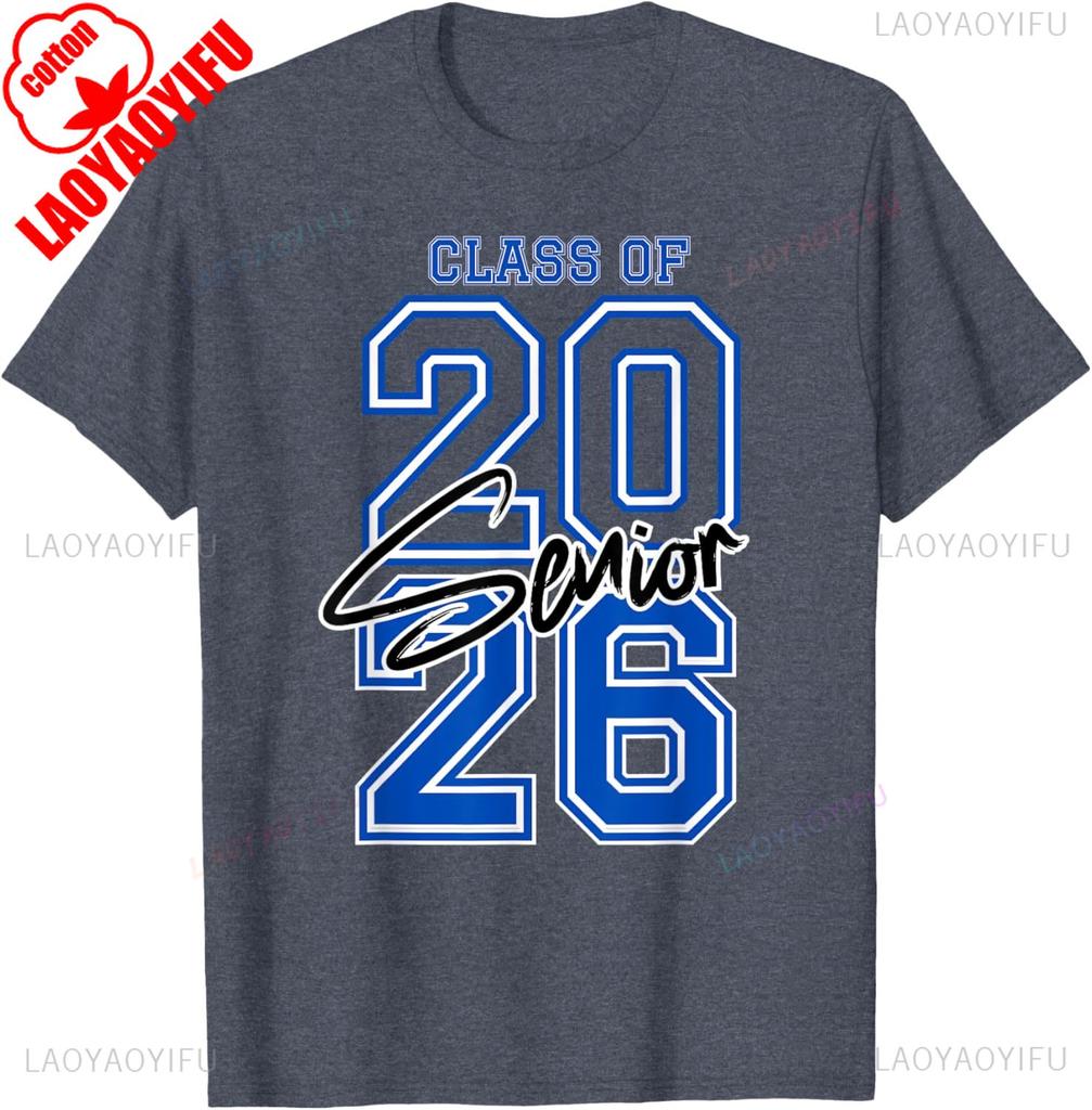 Class of 2026 Senior Gift Happy 2026 Graduation TShirt Simple Letters Style Regular Short Sleeve Unisex Allmatch Shirts