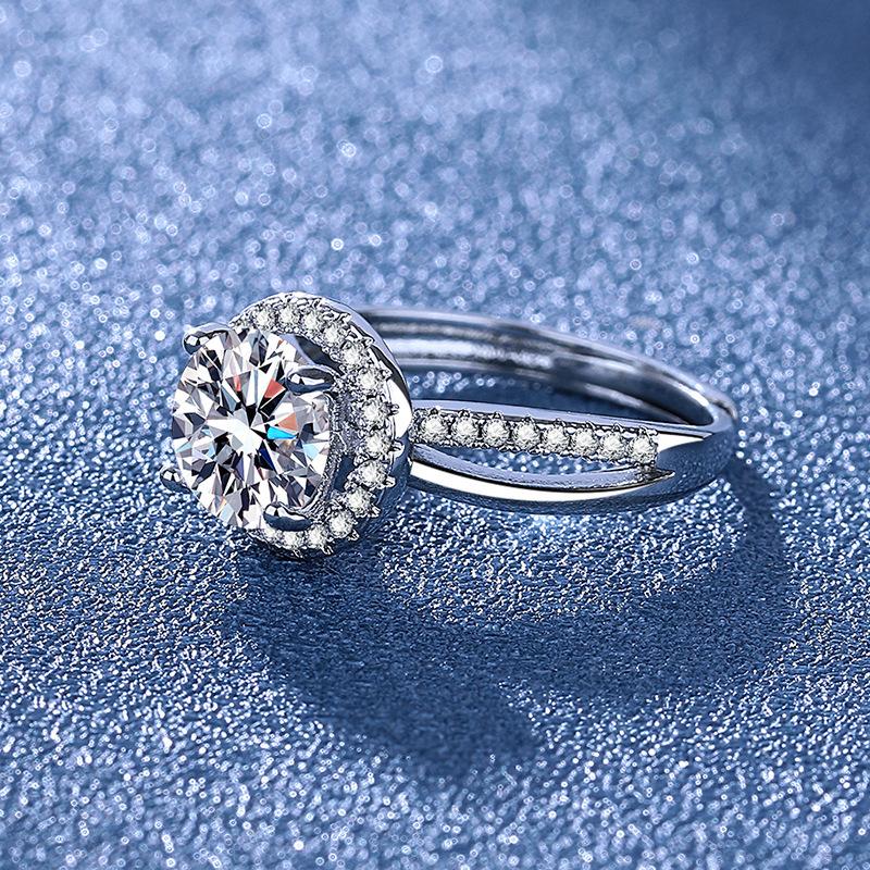 Modieuze Gesimuleerde Moissanite Ring voor Vrouwen Veelzijdige en stijlvolle diamantring voor koppels, trendy handaccessoire