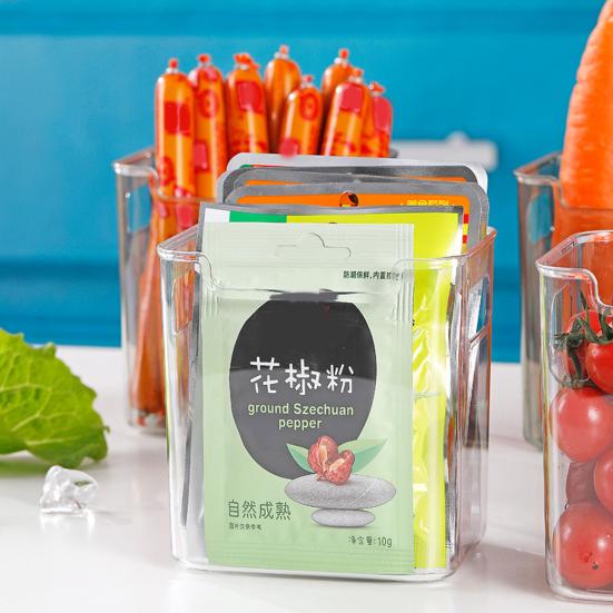 Cooling Clear Storage Boxes Extra-Thick Shatterproof PET Containers with Handles Stackable Refrigerator