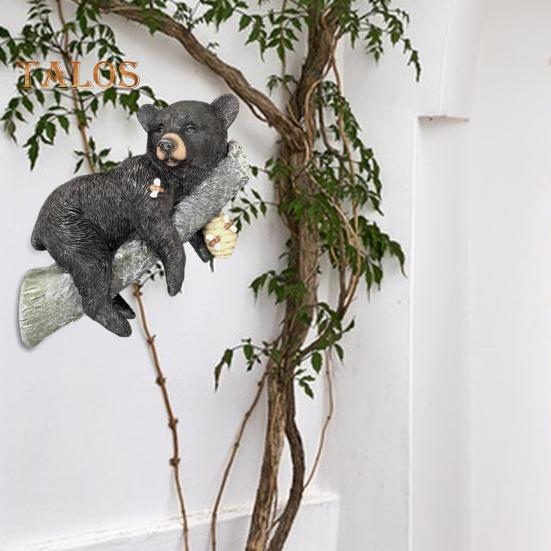 Bear Statue Hand-Painted Tree Wrap Sculpture Easy Installation Whimsical Outdoor Resin Bear Sculpture