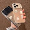 Embossed Polka Dot Westie Cartoon Phone Case: Fits Apple 16 Pro Max, Anti-Drop, Cute Niche for 14-17 Models.