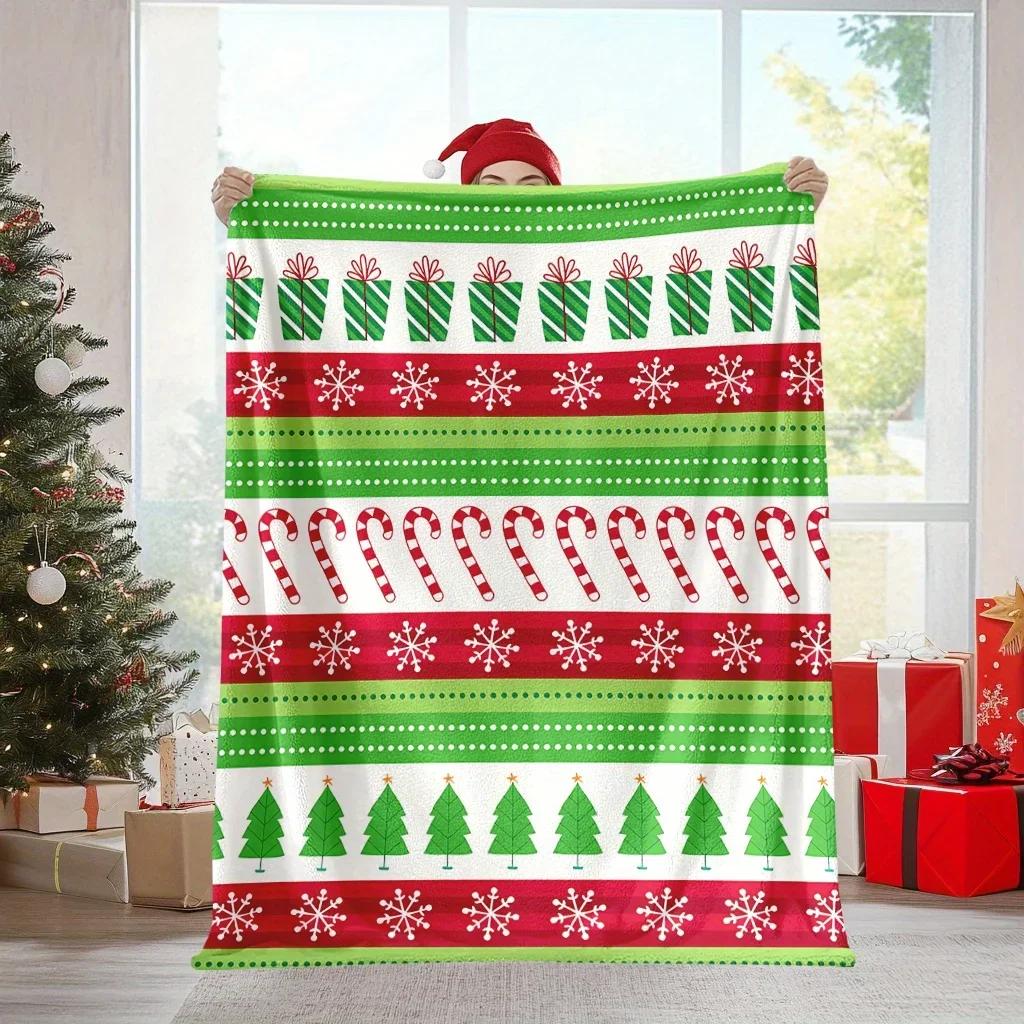 pc Bohemian Style Christmas Flannel Throw Blanket Soft SkinFriendly Lounge Sofa Shawl with Digital Print AllSeason Multipurpose