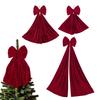 Nœud de Noël Décoration de Cimier Velours Bourgogne Nœuds de Couronne Ruban à Suspendre de Noël Nœuds Cadeaux pour Vacances Maison Mur Extérieur Intérieur