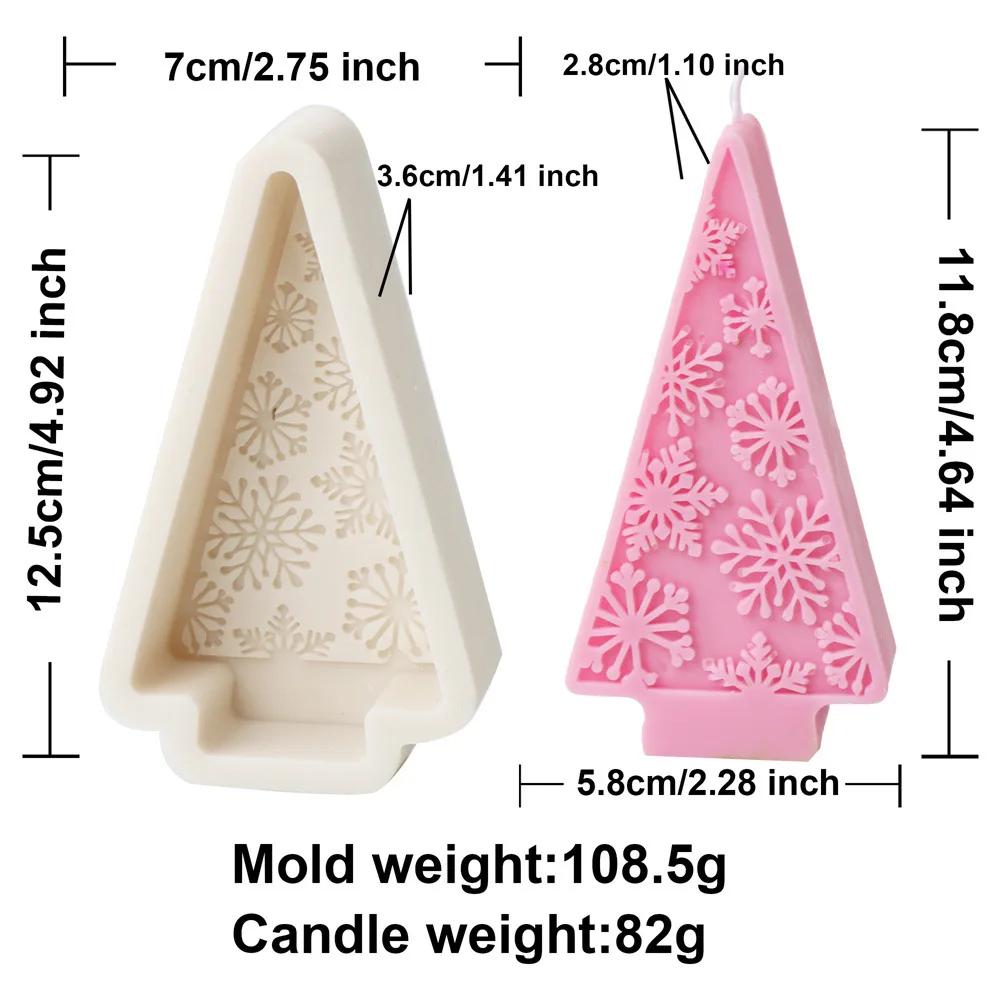 DIY 2025 Snowflake Christmas Tree Candle Silicone Mold Triangle Christmas Tree Snowflake Candle Molds Christmas Decoration Gift