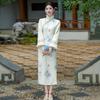 White Velvet Winter Clothing National Style New Chinese Long-sleeved Cheongsam Winter Thick Improved Young Women's High Sense