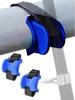 Set of 3 Fishing Rod Holders, Rod Rests, Rod Stands, Hook-and-Loop Attachments, for Embankments, Parapets, Handrails, and Fences (Arch - Blue)