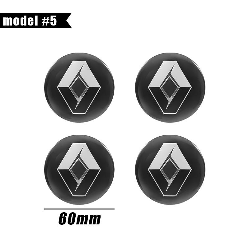 Hub Caps 4Pcs 56/60/65mm Car Wheel Stickers Center Hub Cap Car Emblem Badge Decal For Renault Megane 2 3 Clio Koleos Kadjar Capt