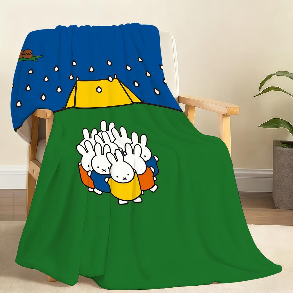 Kawaii M-MiffyS Blanket Soft Throw Blanket for Home Bedroom Bed Sofa Picnic Travel Office Rest Cover Blanket Gift