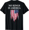 No Kings In America America Flag Vintage No Kings (ON Back) T-Shirt