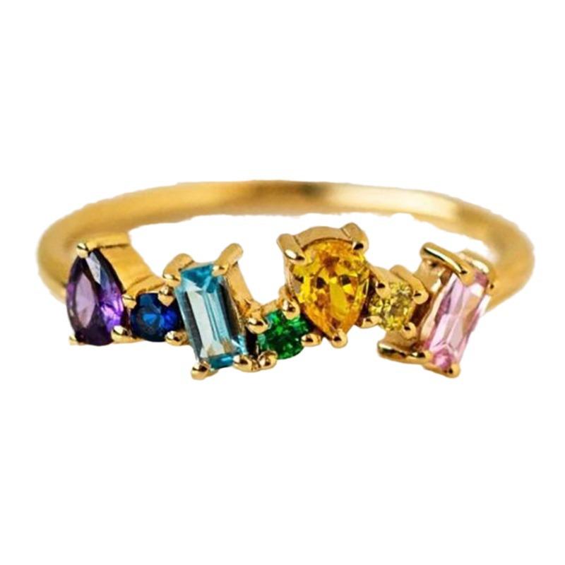 Cao Shi Exquisite Zircon Geometric Fashion Ring - High-End, Light Luxury Statement Piece for Women