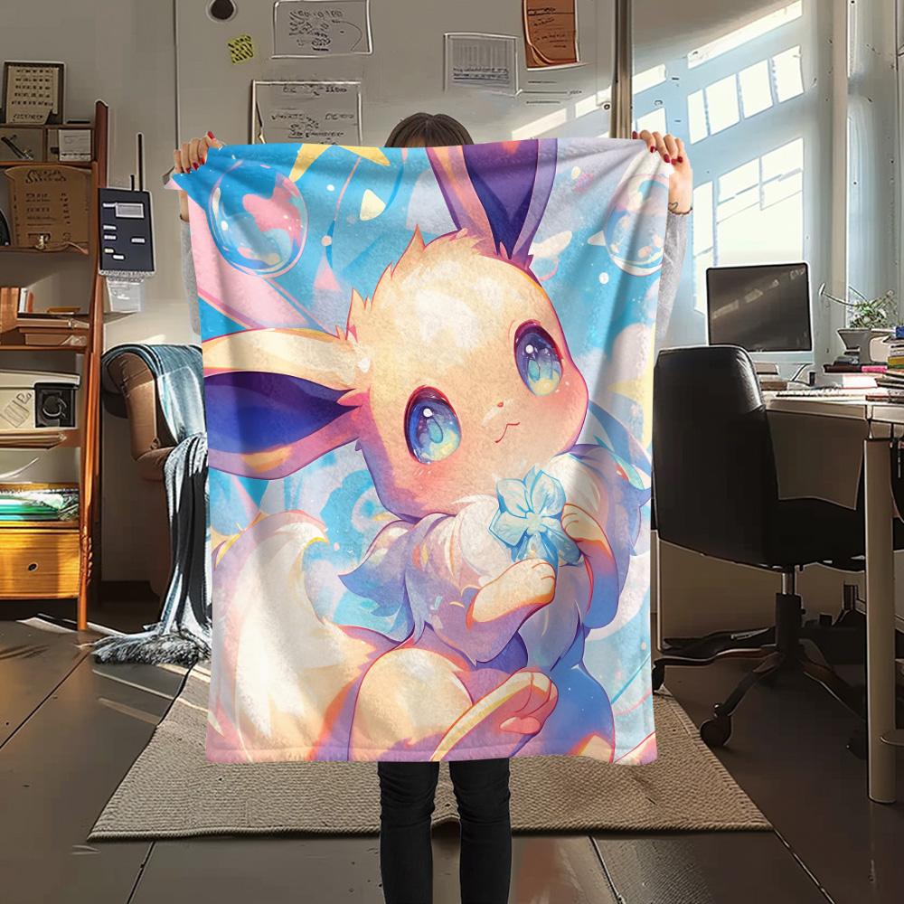Eevee (Pokemon)  Bedrukte Flanellen Deken, Hoge Kwaliteit, Comfortabel voor Alle Seizoenen, Woondecoratie, Warmte en Comfort