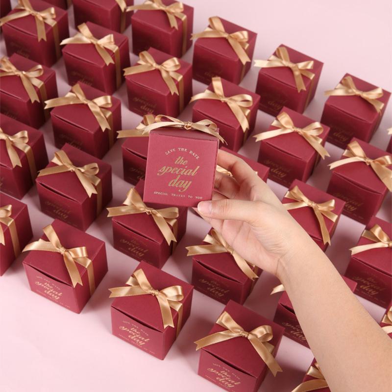 20pcs/Lot Baby Shower Wedding Party Favor Decoration The Apecial Day Wedding Favors Gifts Candy Boxes with Ribbon Custom