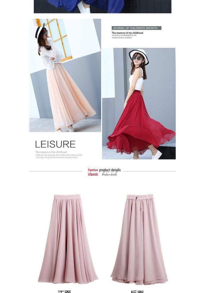 Women's Fairy Style Long Chiffon A-line Skirt - Slimming White Dance Hem for Summer