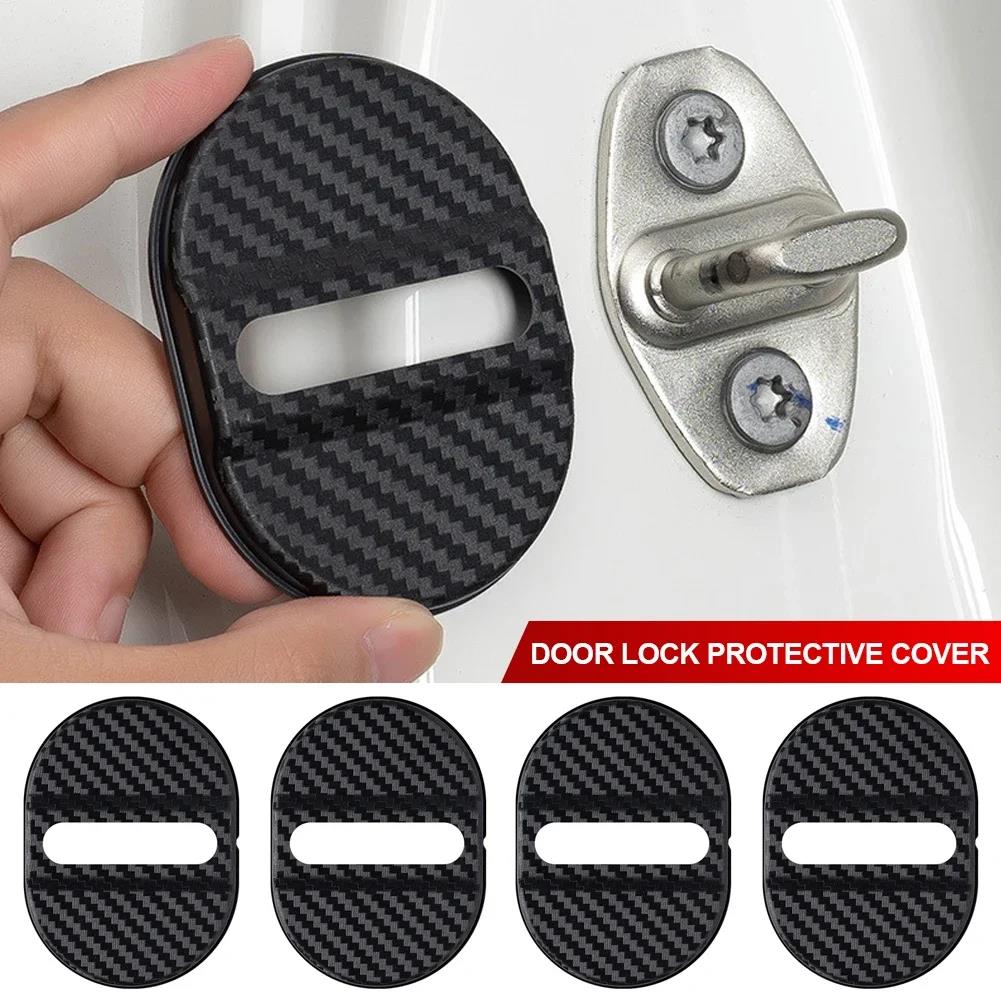 4pcs Car Door Closing Shockproof Plastic Cushion Mute Shock Absorber Protective Covers Universal Car Door Latch Accessories Interior Mirrors 6