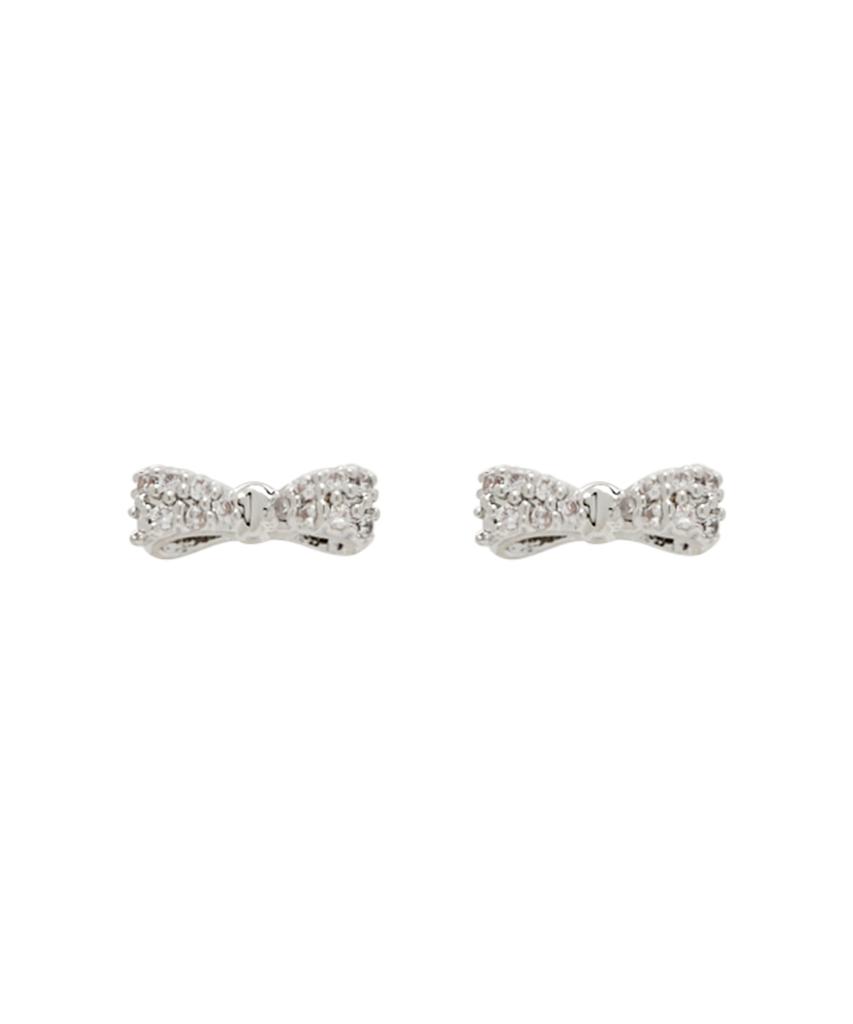 Jyddm 925 Tiny Crystal Ribbon Earrings (L)