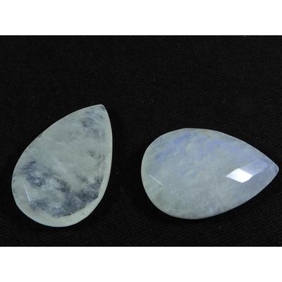 20X30 MM Naturalny Tęczowy Kamień Księżycowy Cięcie Szachowe Gruszka Luźny Kamień Szlachetny Paczka 2 Szt. RML-880