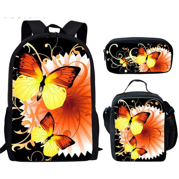 Creative 3d Butterfly Laptop Backpack With Pencil Case And Organizer For School
