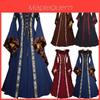 Women's Vintage Gothic Medieval Dress Costume Retro Hooded Victorian Renaissance Dress