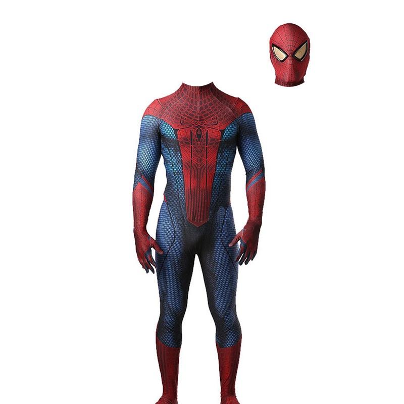 Úžasný oblek Spider-Mana v modro-červenej spandexovej kombinéze pre deti a dospelých