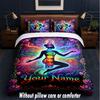 Decorative Artwork Theme Custom Text Or Name 3Pcs Bedding Set,1 Flat Sheet & 2 Pillowcases Personalized Home Bedding