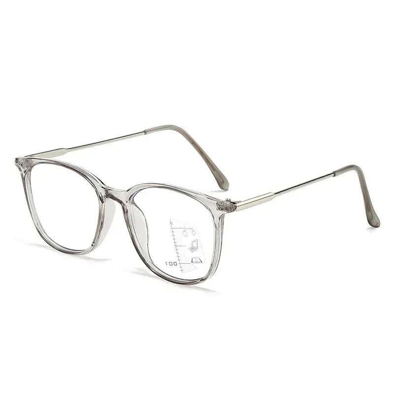 New Trendy Square Reading Glasses Unisex Women Men Progressive Multifocal Presbyopia Eyewear Finished Pochromic Sunglasses