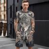 Sommer Männer T-shirt Sets Mode Tier 3D Druck Wesentliche Kleidung Für Männer Casual Trainingsanzug Outfit Jogging Sport Zwei Stück gym