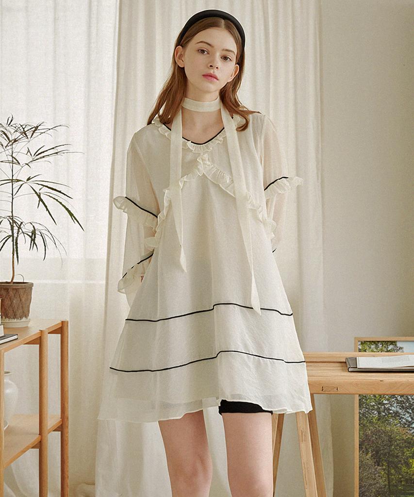 Micene Cloud Nine Tie Set Mini Dress