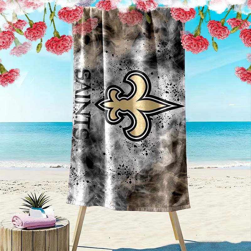 New Orleans Saints2 Print Beach Towel, Large Soft Quick Dry Towel for Beach Camping Swimming