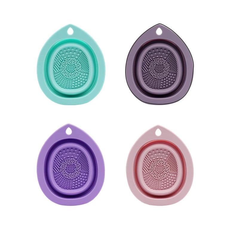 Perie de machiaj din silicon de curățat perie cosmetică pliabilă bol de curățare pudră pufă frumusețe burete covoraș de spălat perii tampon de spălat