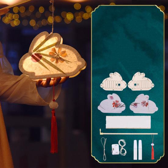 DIY laternakomplekt lilleline paberist latern puidust käsitsi valmistatud meisterdatud käsitöö kaasaskantav helendav uusaasta latern kesksügisfestivaliks