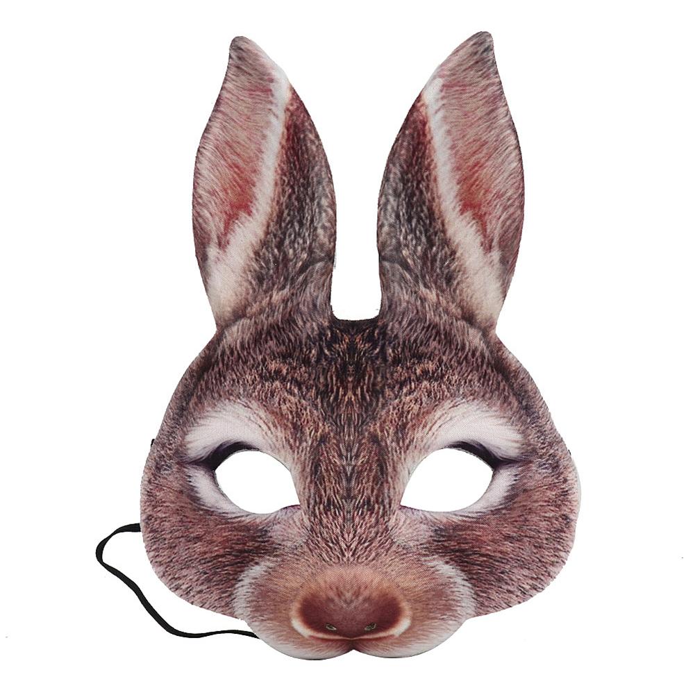 Halloween Easter Simulation Animal Mask For Holiday Decoration Props Masquerade 3d Bunny Mask Make Up Party White Cartoon Mask