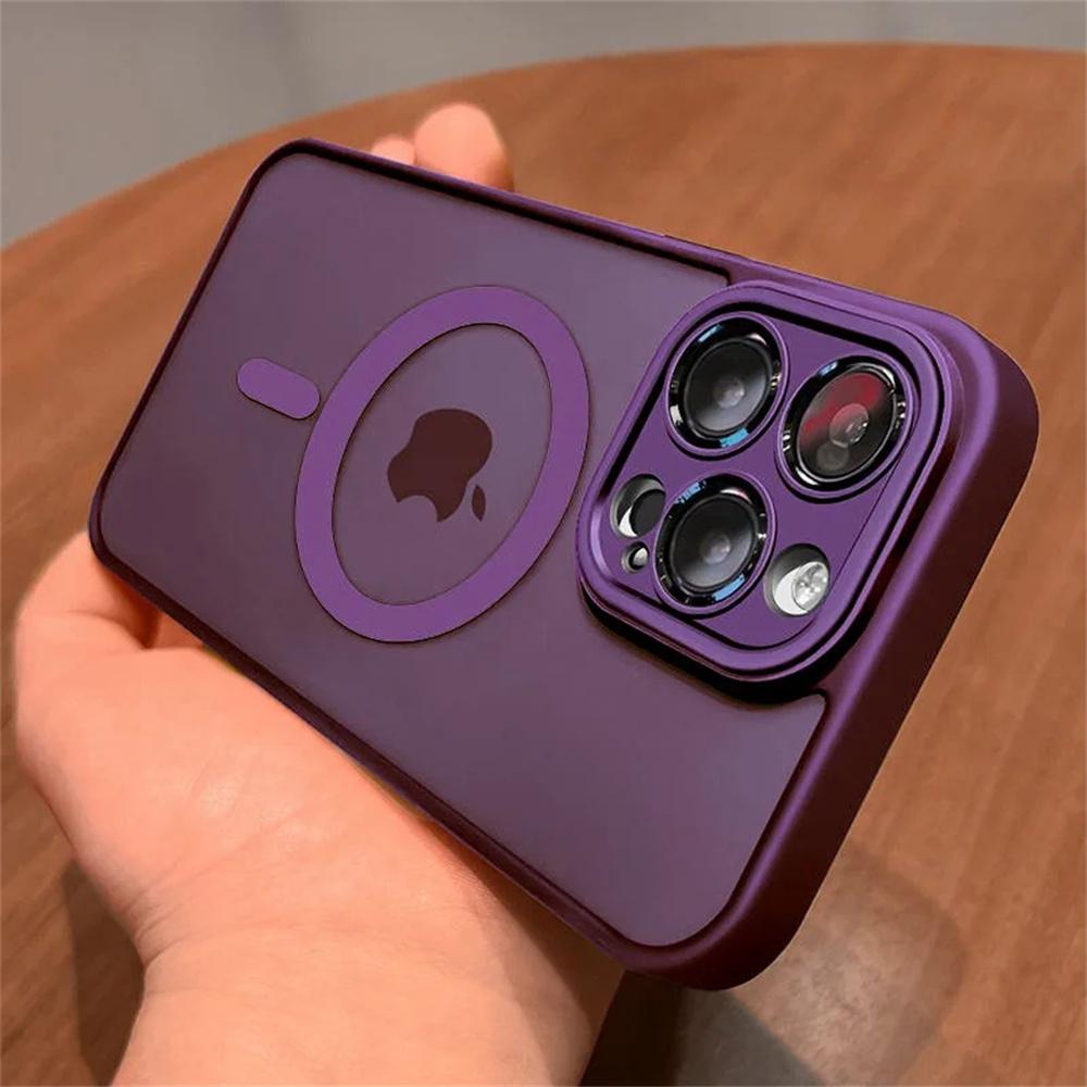 For iPhone 16 Magnetic Luxury Wireless Charge For Magsafe Case 15 14 13 12 11 Pro Max Matte Translucent Armor Shockproof Cover