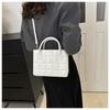 New Fashion Faux Leather Square Shoulder Bag for Women Korean Style Handbag Crossbody Purse