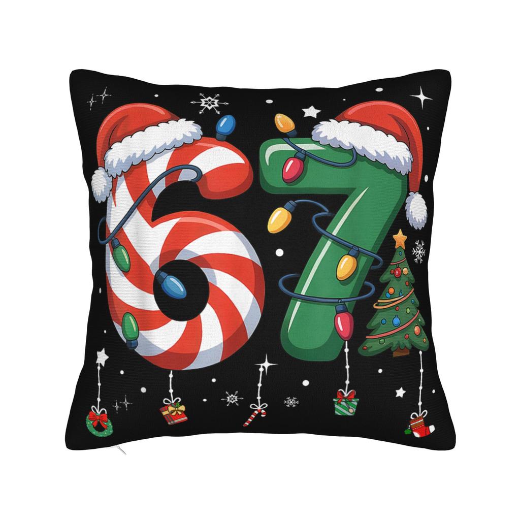 Bruh 67 Christmas Six Seven Pillow Cover Retro Trendy Pillow Case For Office Car Home Decor Print Pillowcases Birthday Gift