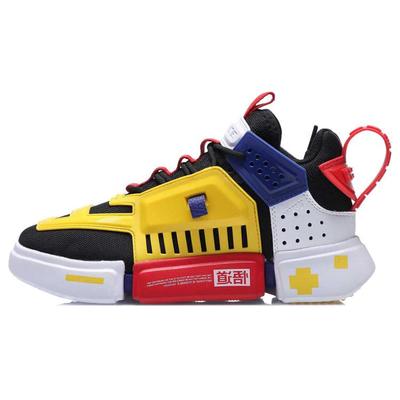 Li Ning Enlightenment Textile, Synthetic Leather Cushioning Slip Resistant Abrasion Resistant Low Top Casual Shoes AGBQ122-3
