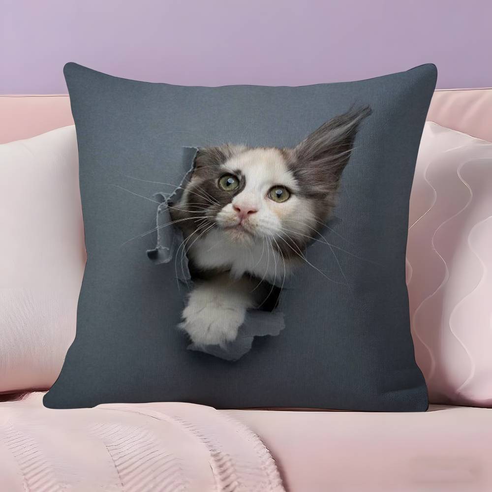 Cute Naughty Cute Cats Dogs Pillow Case Ultra Soft Skin Friendly Fabric Cloud Like Comfort & Concealed Zipper