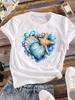 (Asian Size) Clothing T Shirt Beach Trend 90s Fashion Ladies Casual Women Tee Top Short Sleeve Print Lady Female Graphic T-shirts