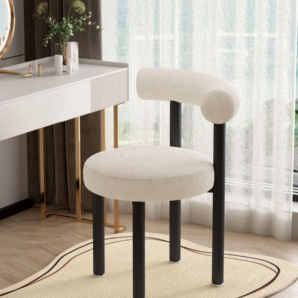 Luxury Makeup Stool: Bedroom Dressing Table Chair with Backrest for Comfortable Manicures