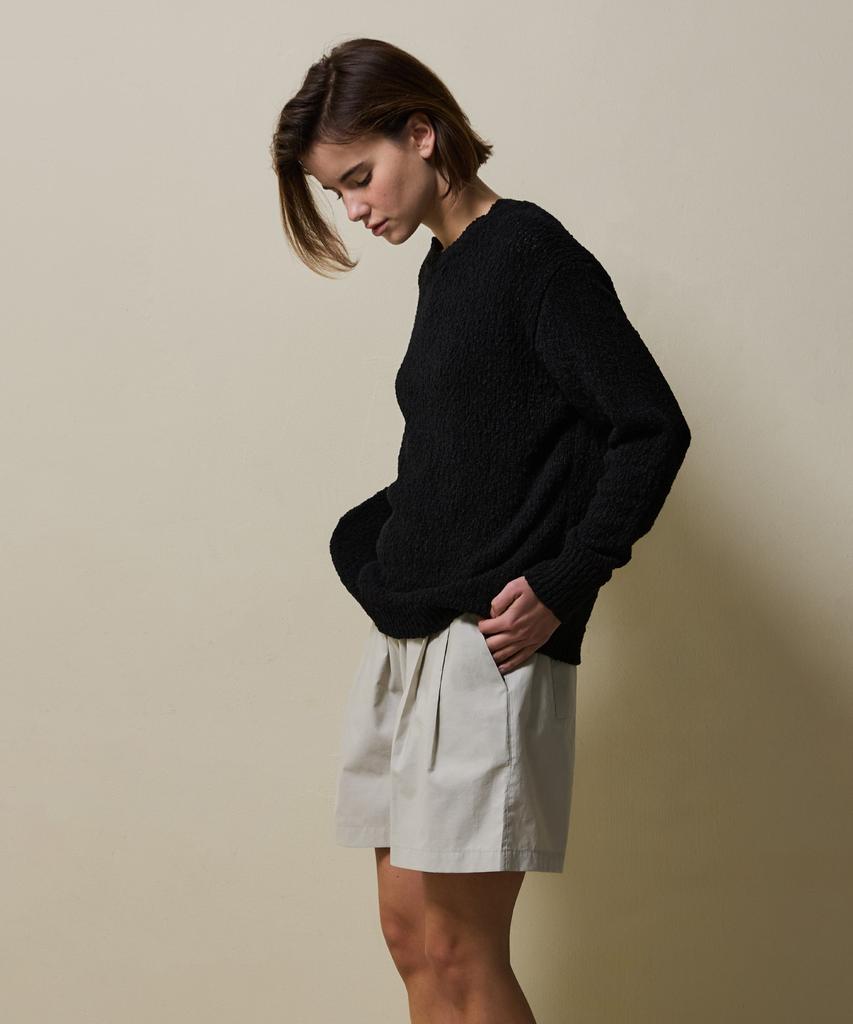 SHINE ON YOU Cotton Blend Loose Knit_ Soft Black