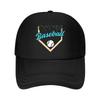 Baseball Home Plate Graphic  Mesh Baseball Cap Hip Hop
