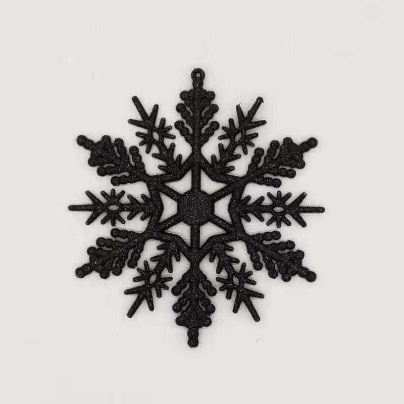 Sparkling And Colorful 12pcs Xmas Tree Baubles Glitter Snowflake Hanging Ornaments 10cm