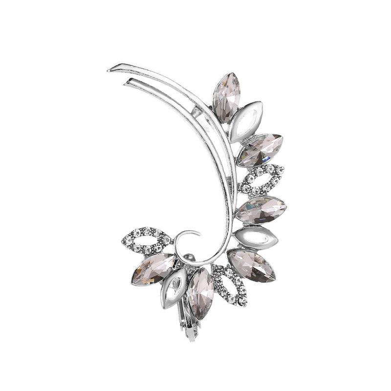 1 Pcs Fashion Full Diamond Butterfly Flower Crystal Single Ear Clip Earring