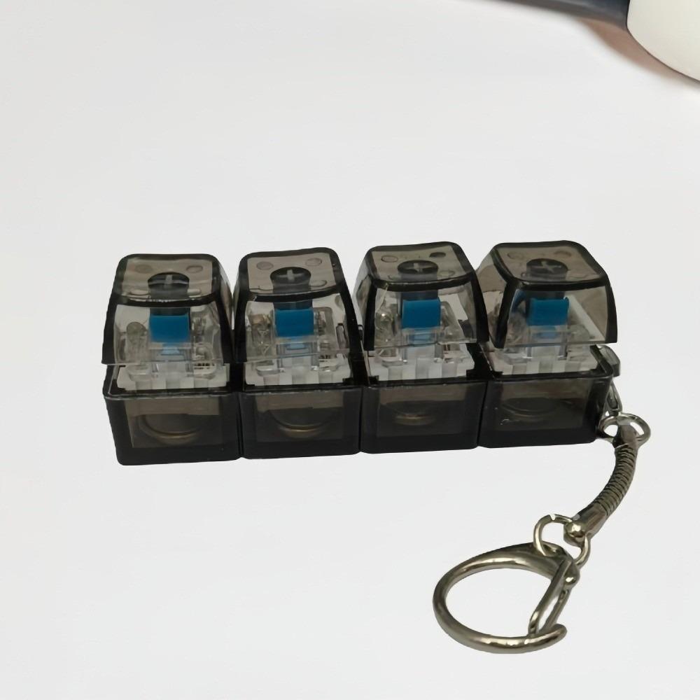 Clickable Button Light Up Keyboard Keychain Glowing Stress Relief Clicker LED Button Home Use