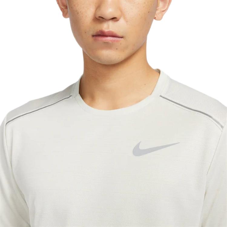 Nike Solid Color Training Running Breathable Quick-Dry Crew Neck Short Sleeve T-Shirt Men Tops White AJ7566-072
